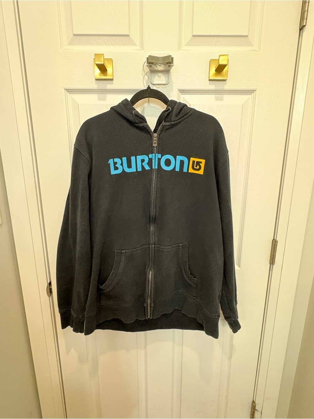 Burton Black Hoodie with Blue and Yellow Logo #1543